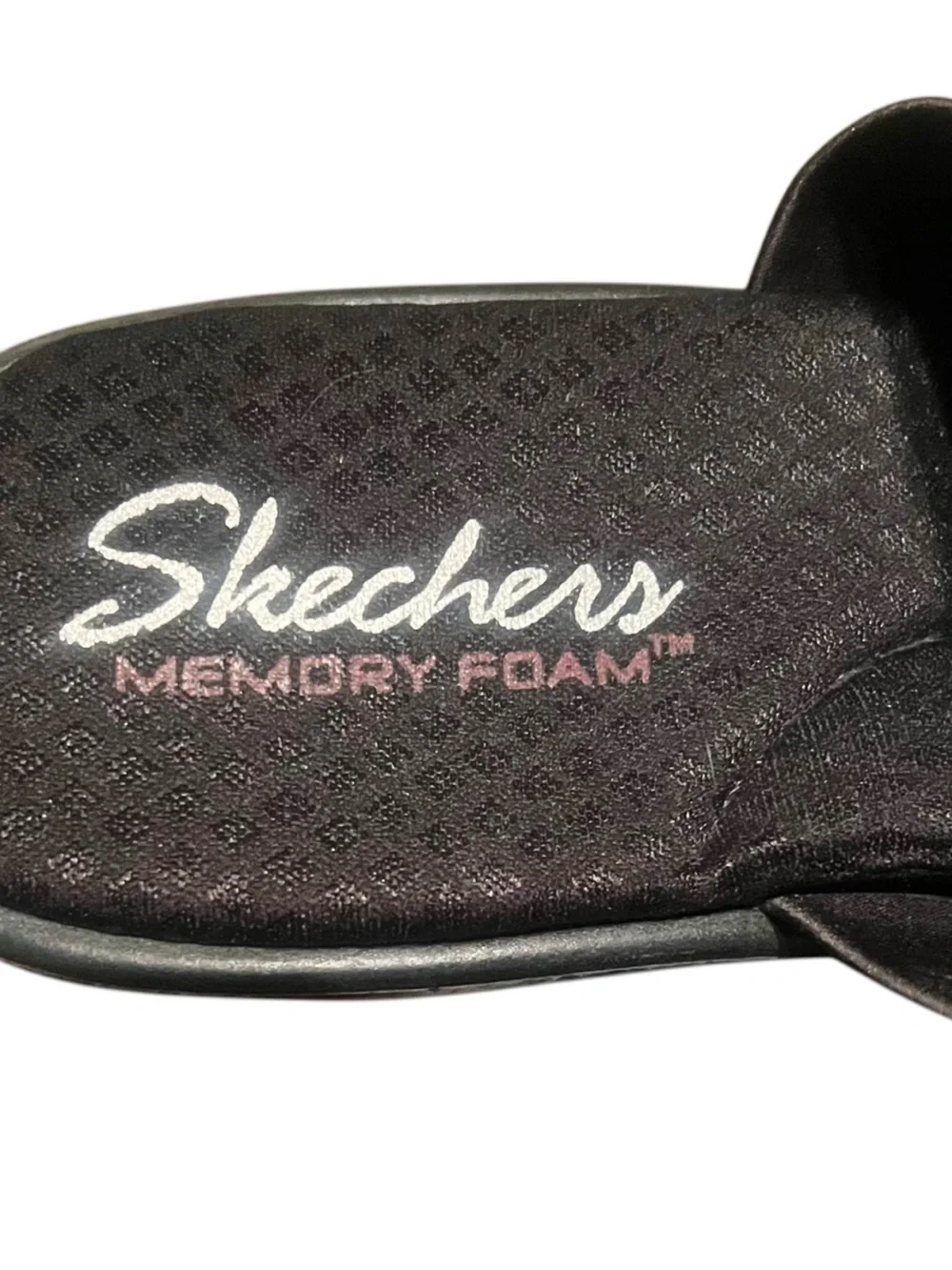 Skechers Black Wedge Mule with Rhinestone Studs Sz 7.5